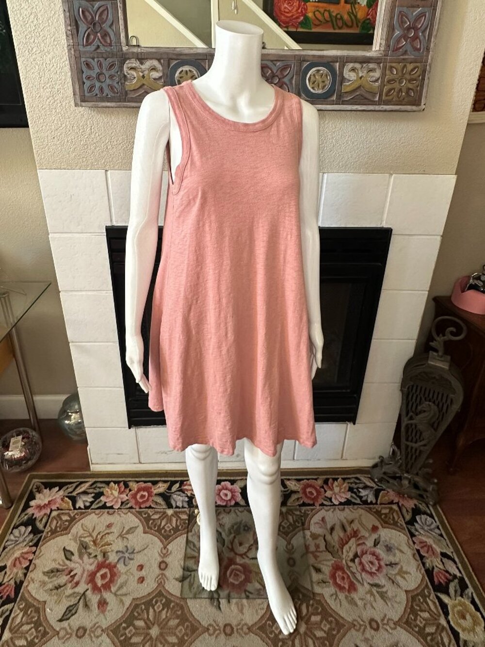 Universal Thread Women’s Pink Sleeveless Shirt Cotton Dress Small A-Line